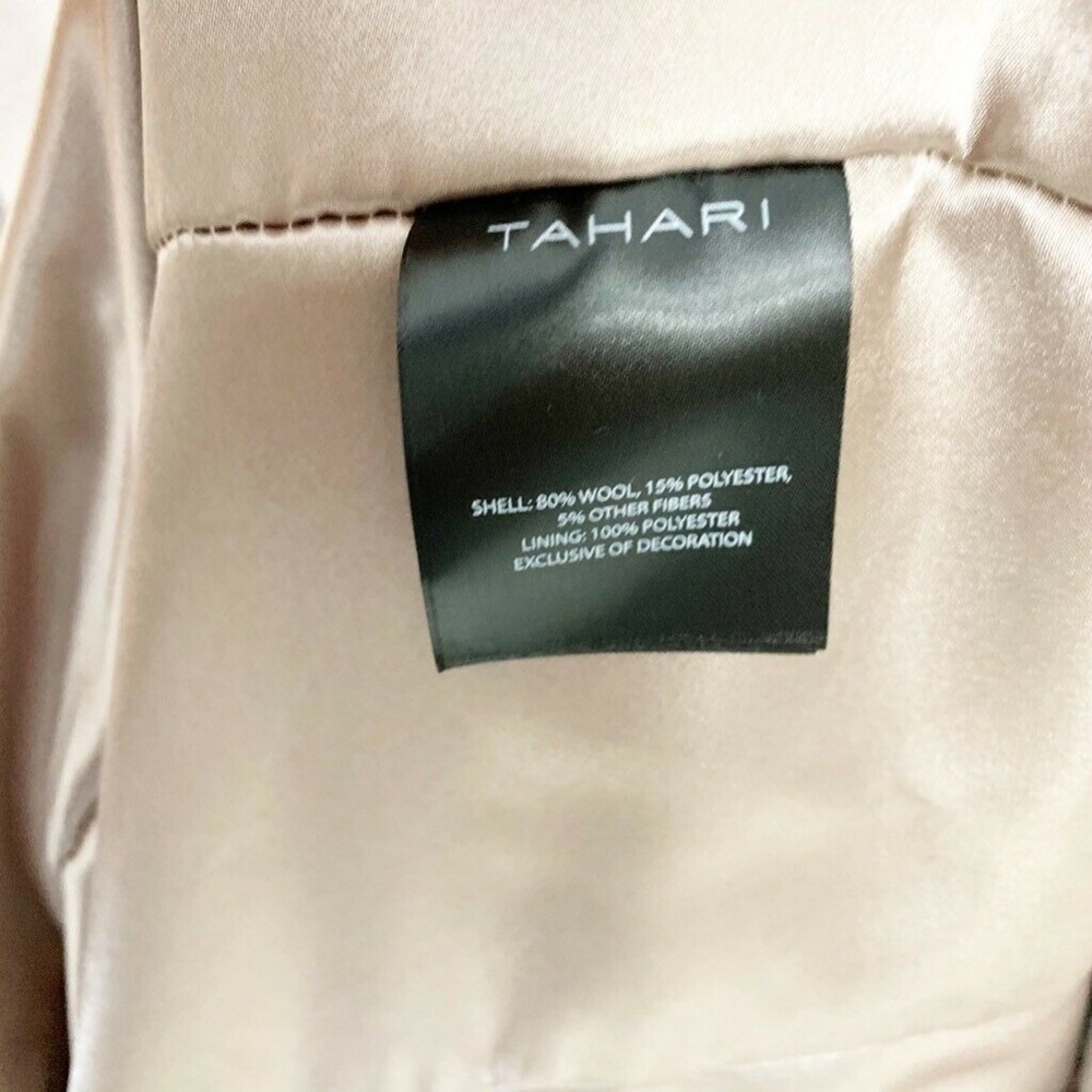 NEW Tahari Marla Coat Open Shawl Collar Wool L - Picture 4 of 4